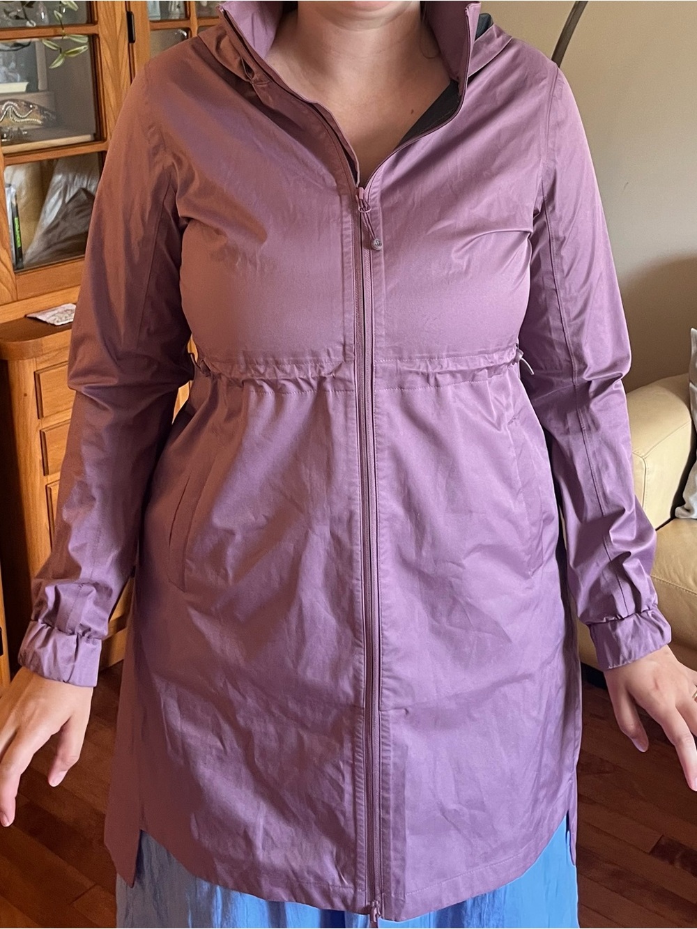 Lightweight Lavender Hooded Rain Jacket